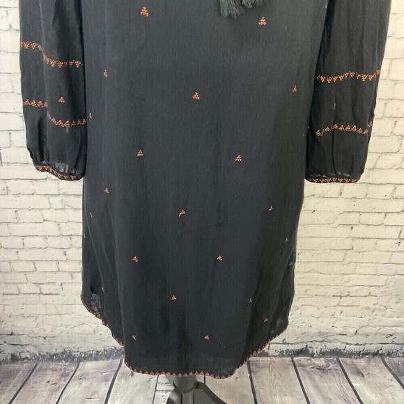 Madewell Women Black Sheath Dress Sz XXS Sweetheart Neck Ballon Sleeves Long E1 - Picture 8 of 12